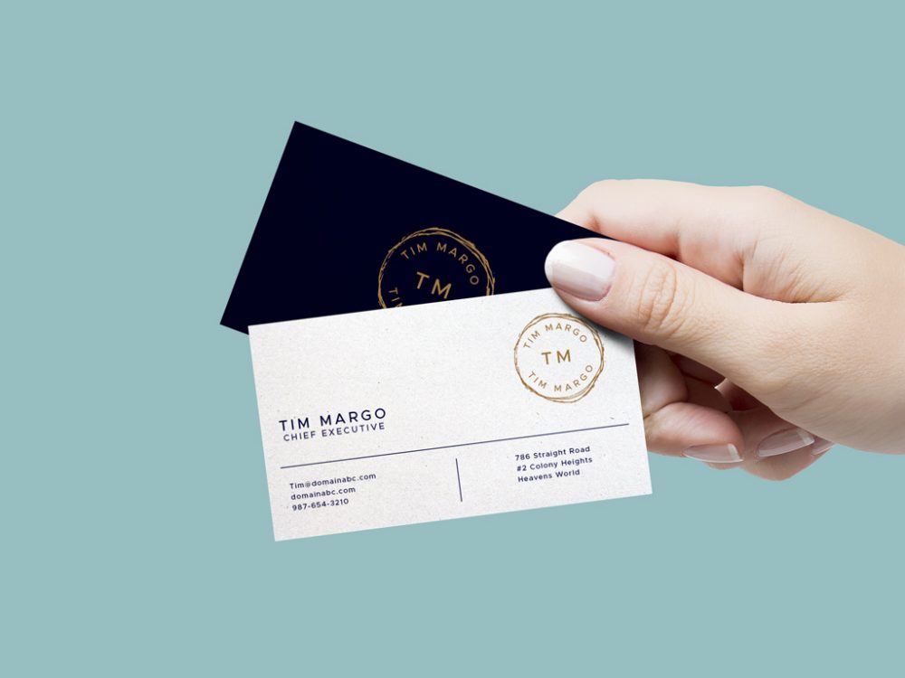 Download Female Hand Holding Business Cards Mockup Mockups Worldwide