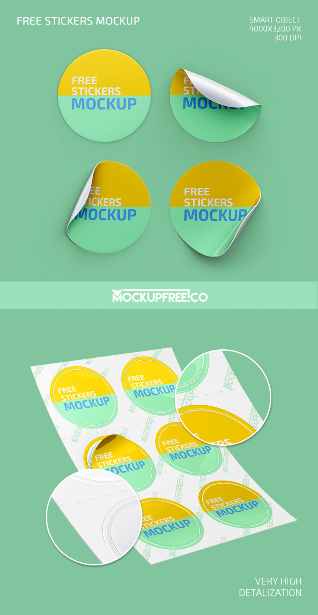 Stickers Free Psd Mockup Mockups Worldwide