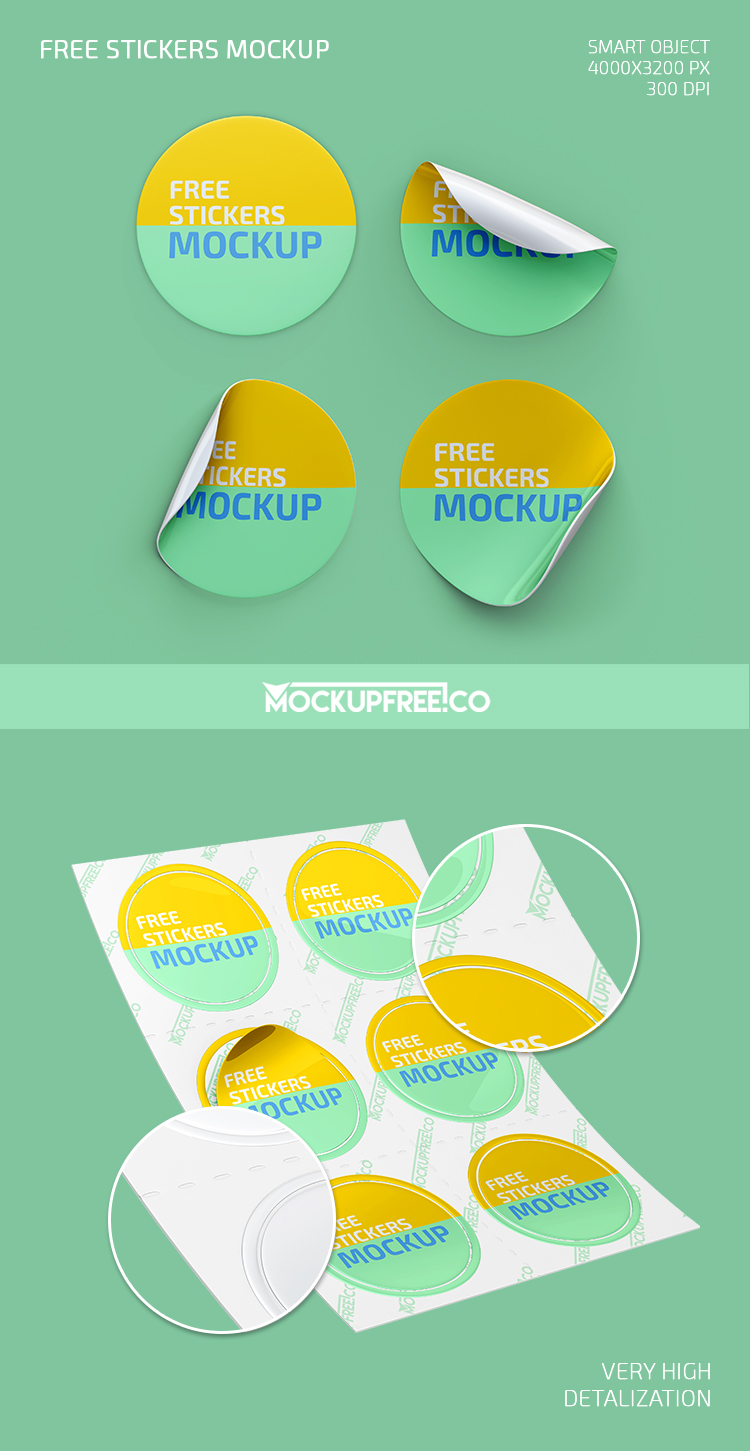 Download Stickers Free Psd Mockup Mockups Worldwide